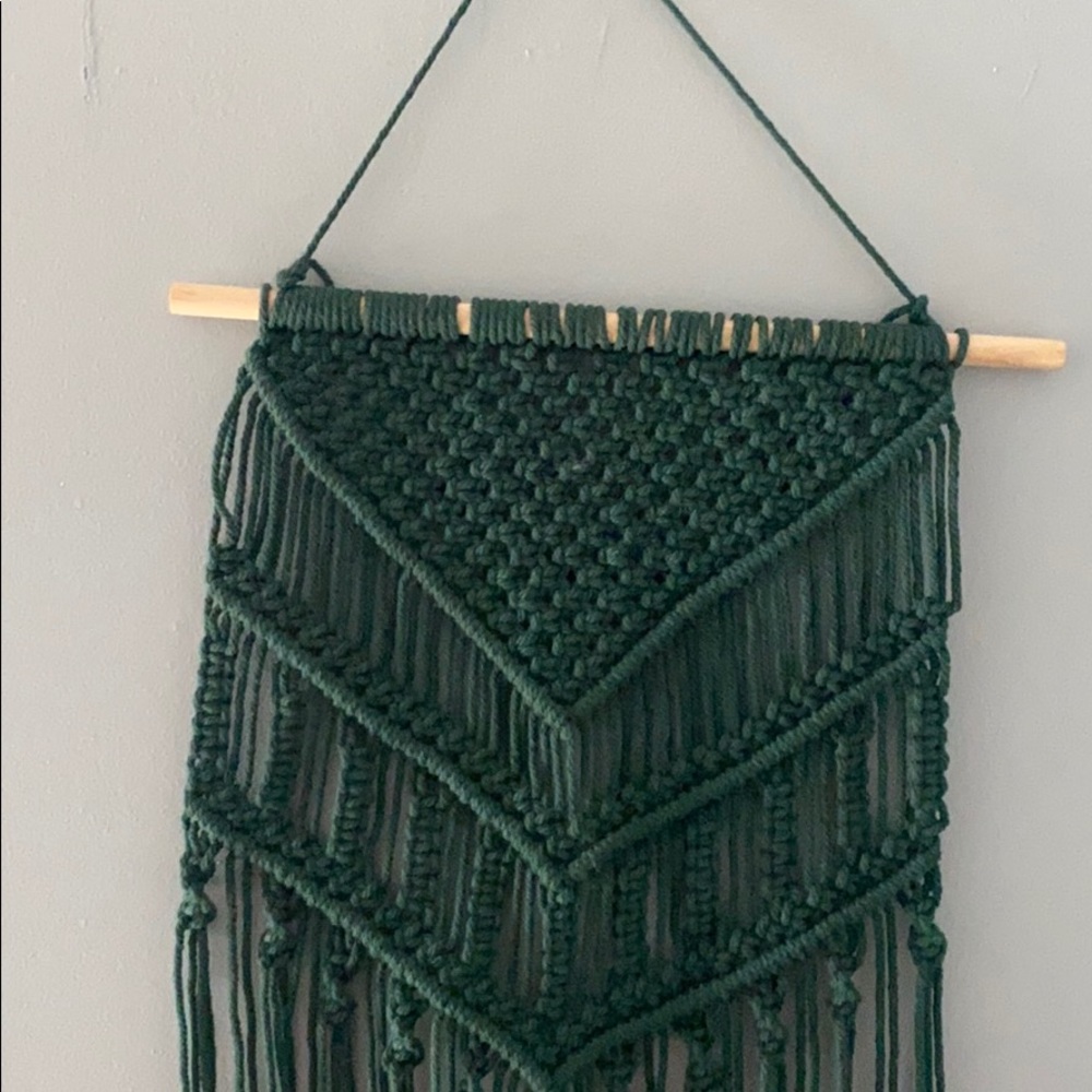 Large macrame wall hanging- Forest green